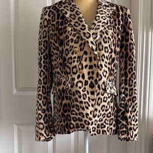 Generation Love Leopard Print Blazer with Gold Buttons